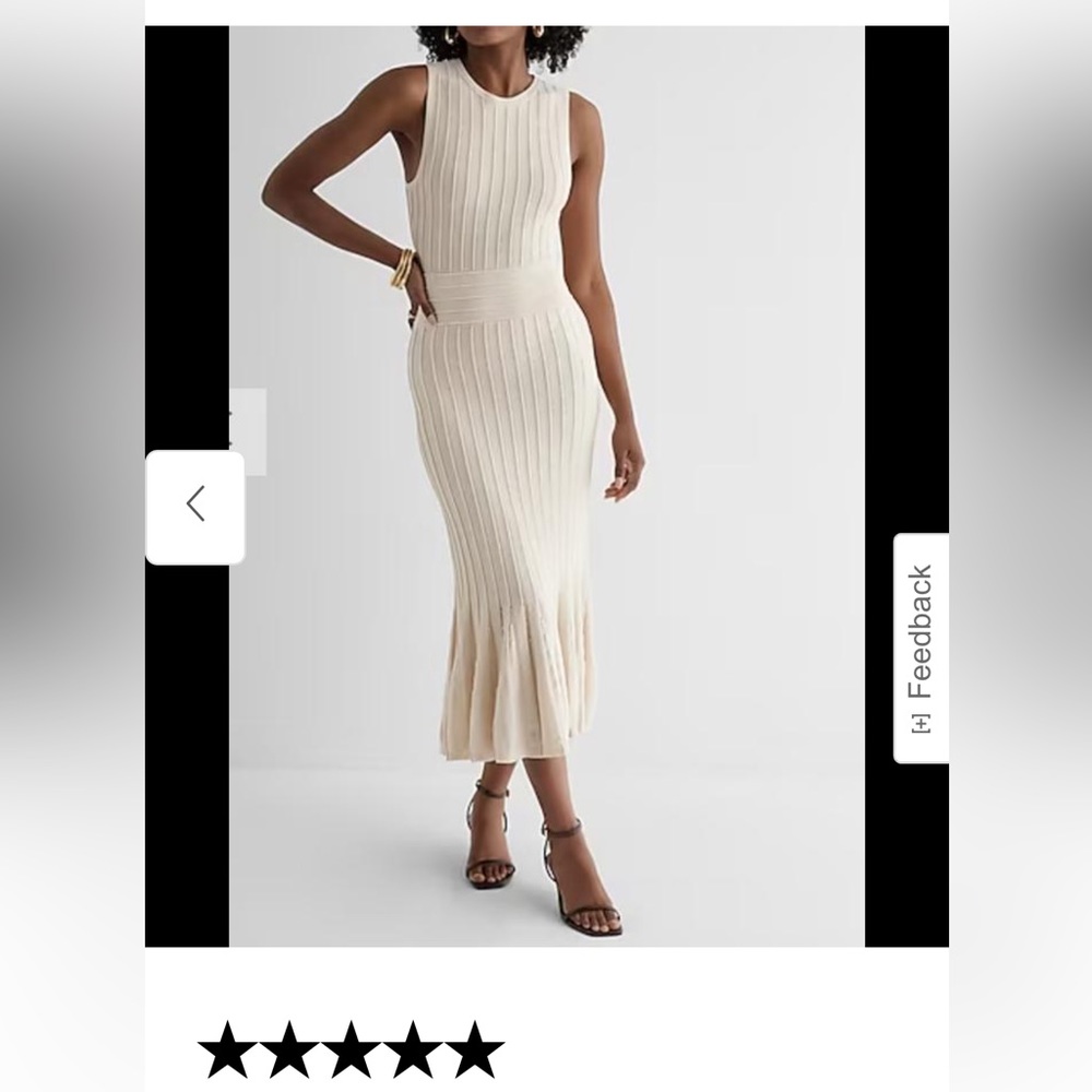 Express Ribbed High Neck Midi Sweater Dress Size S New